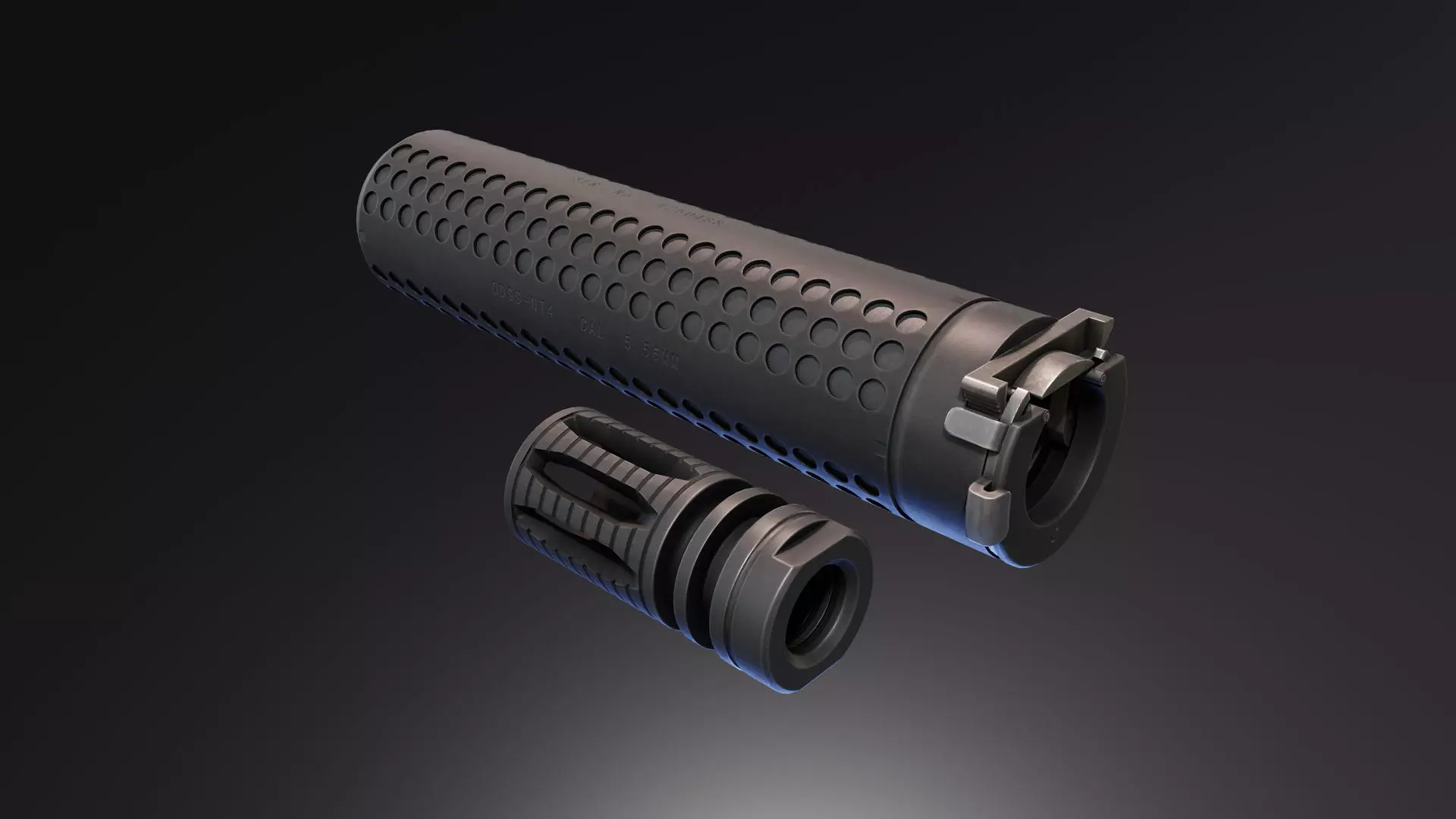 QDSS NT4 Suppressor Low-poly 3D model_0