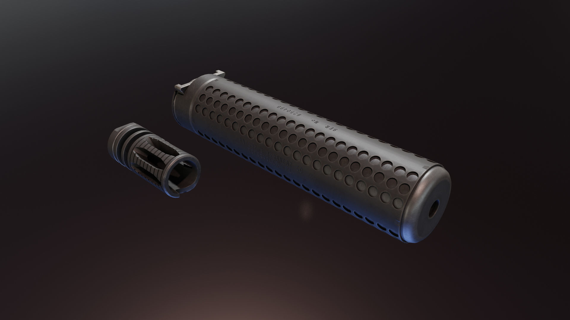 QDSS NT4 Suppressor Low-poly 3D model_1