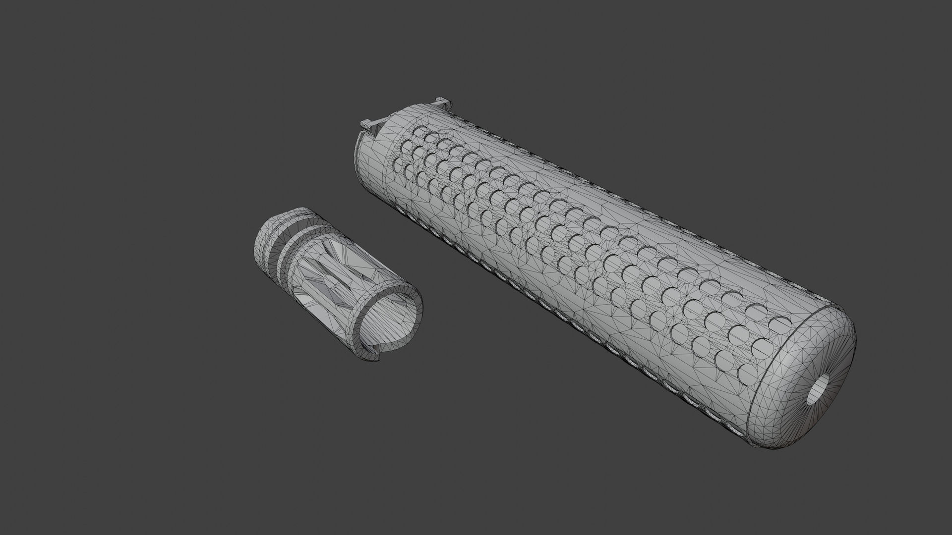QDSS NT4 Suppressor Low-poly 3D model_5