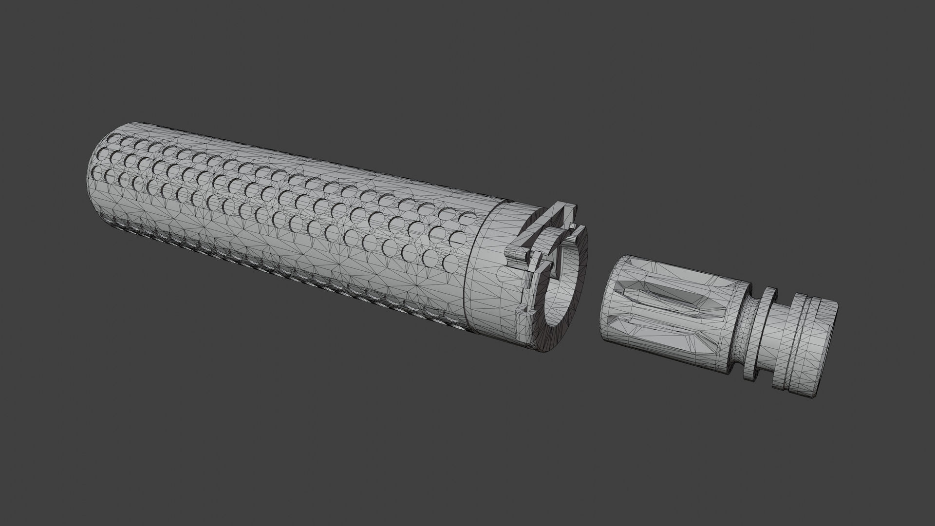 QDSS NT4 Suppressor Low-poly 3D model_4