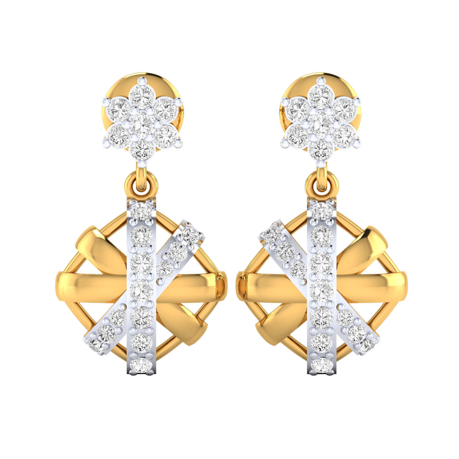 Women Long Drop Earrings STL OBJ FBX Renders Details 3D print model_12