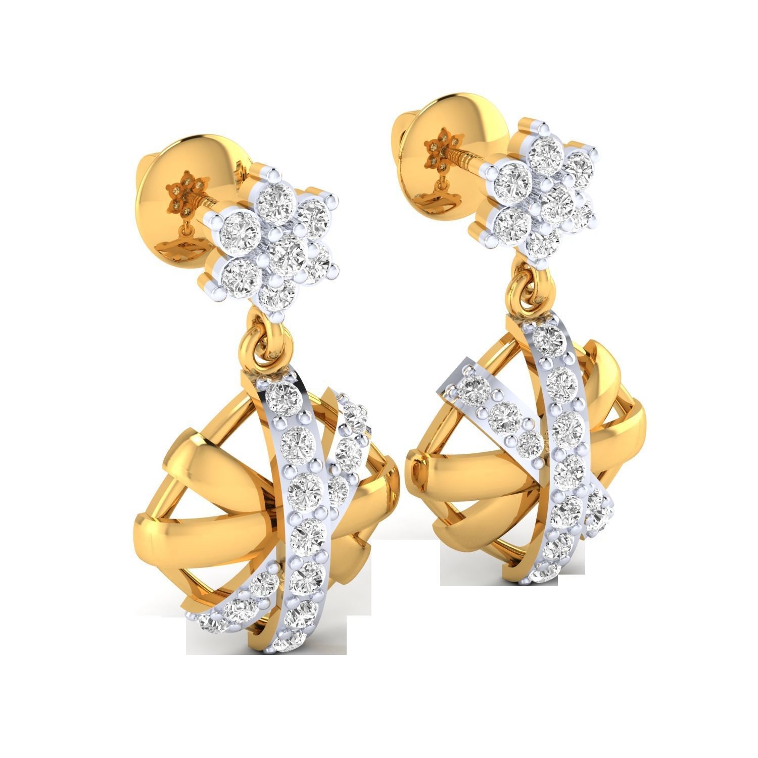 Women Long Drop Earrings STL OBJ FBX Renders Details 3D print model_15