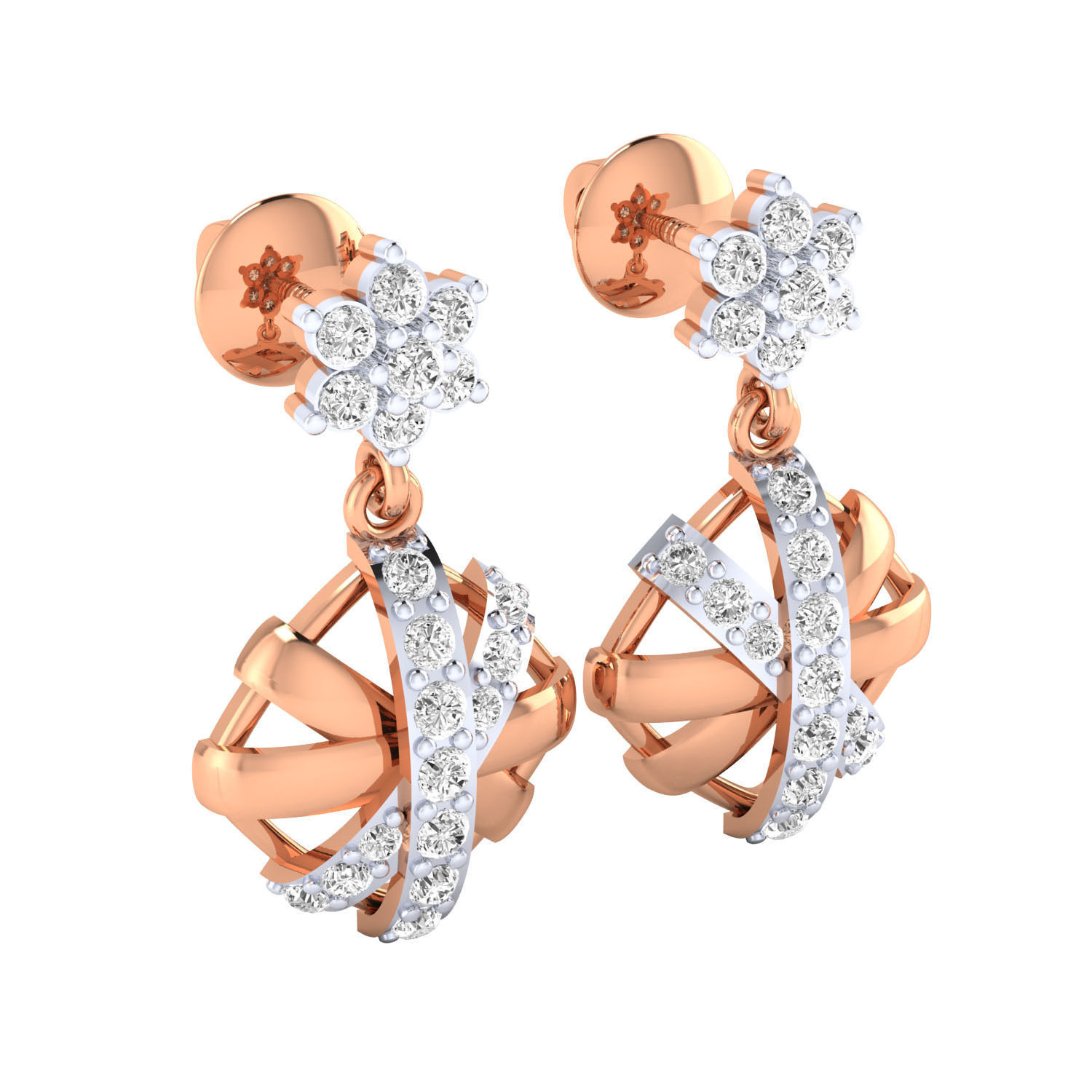 Women Long Drop Earrings STL OBJ FBX Renders Details 3D print model_2