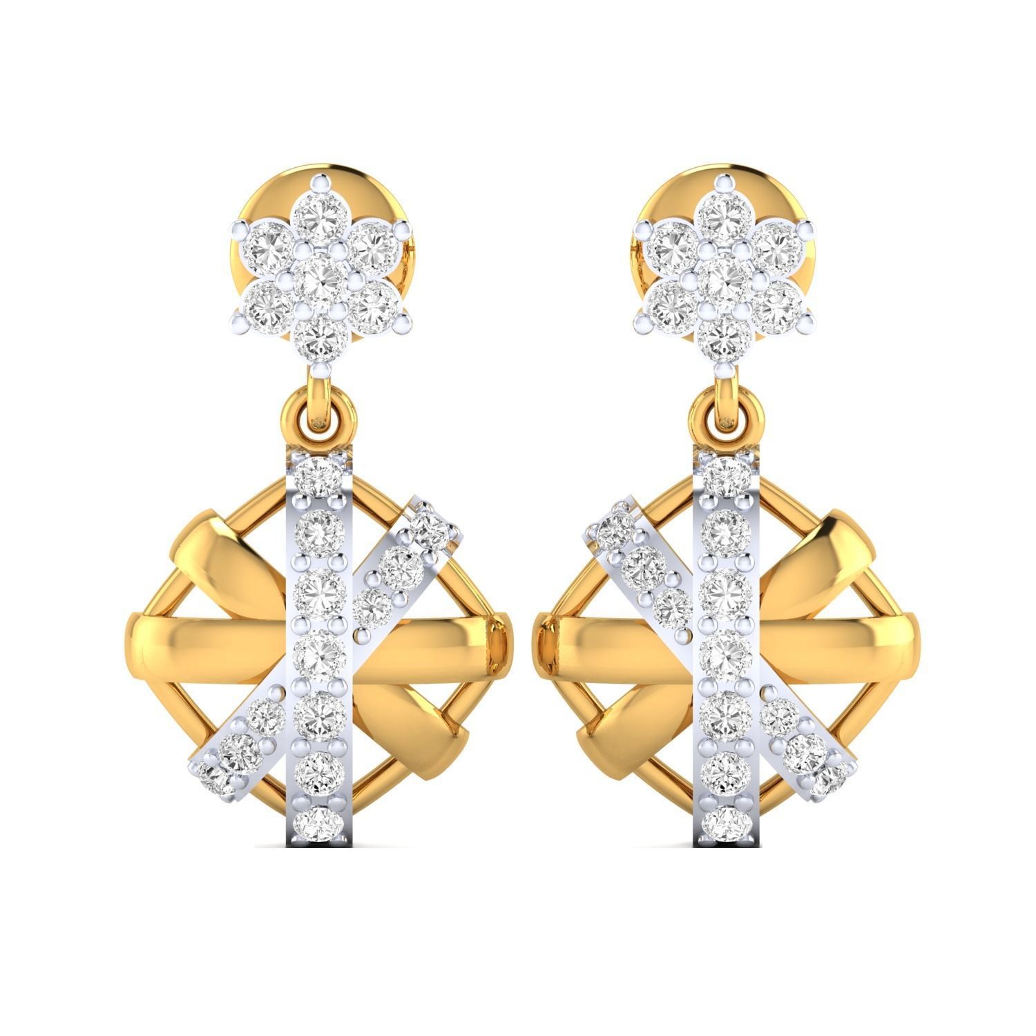 Women Long Drop Earrings STL OBJ FBX Renders Details 3D print model_13