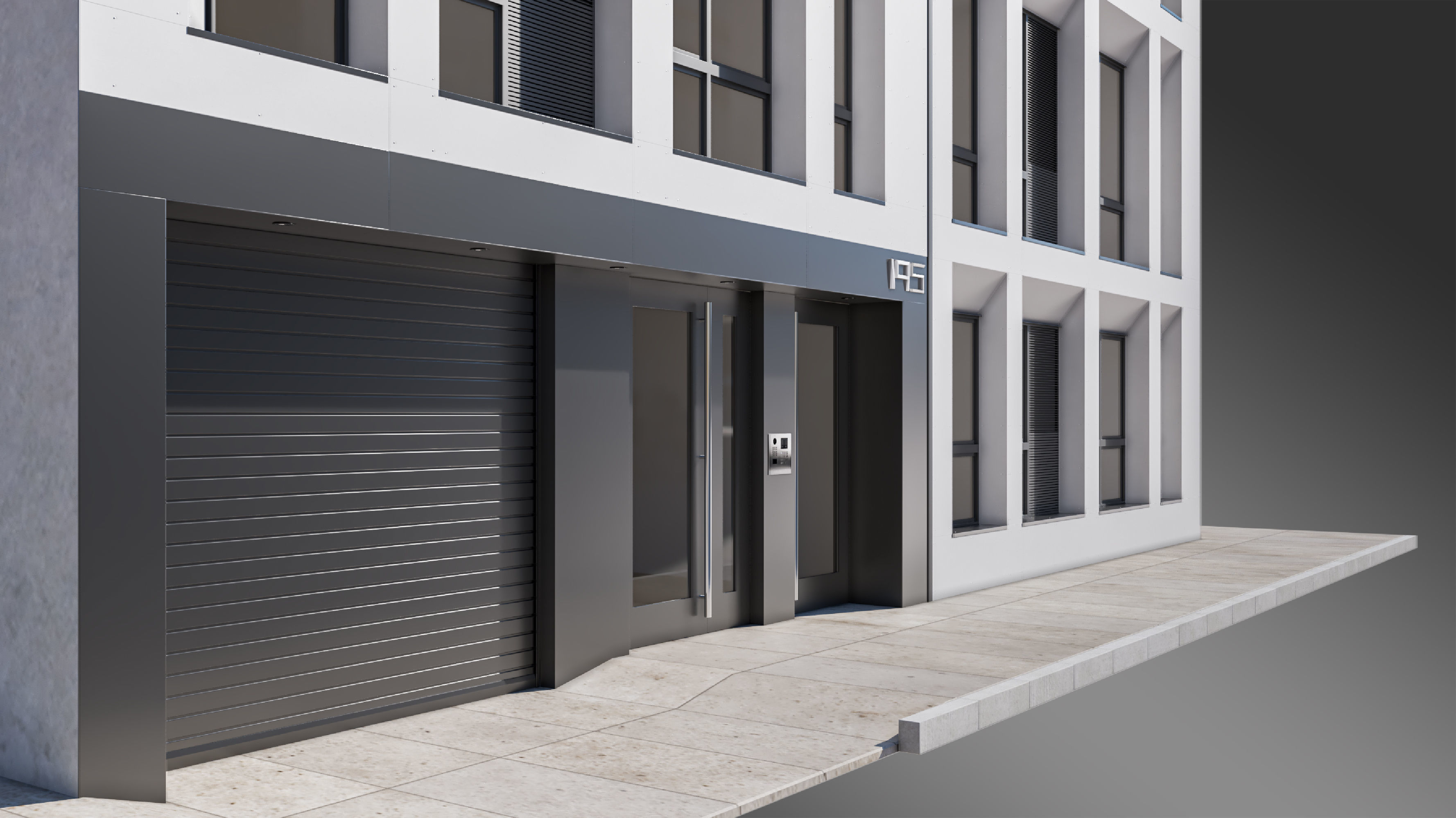 Apartment Building Facade 01  3D model_3