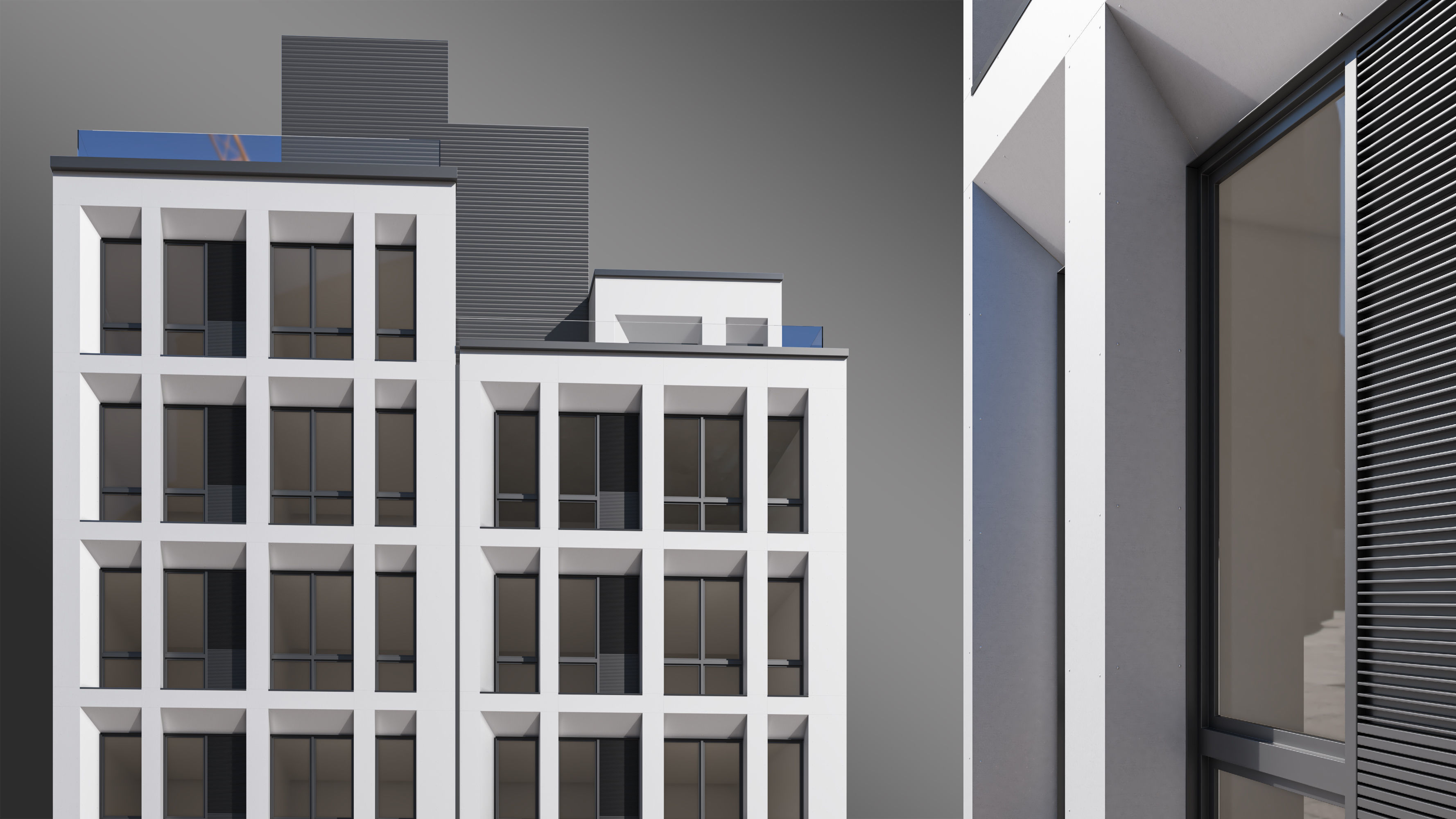 Apartment Building Facade 01  3D model_1