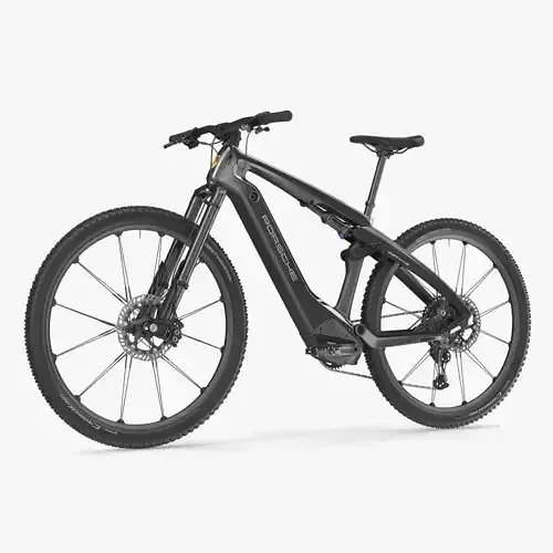 Porsche eBike Cross Black Rigged 3D model