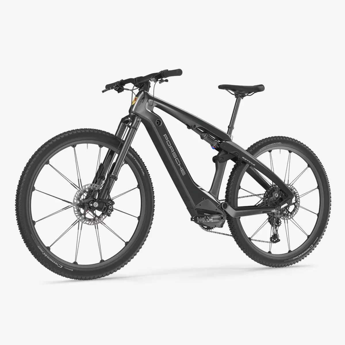 Porsche eBike Cross Black Rigged 3D model_0
