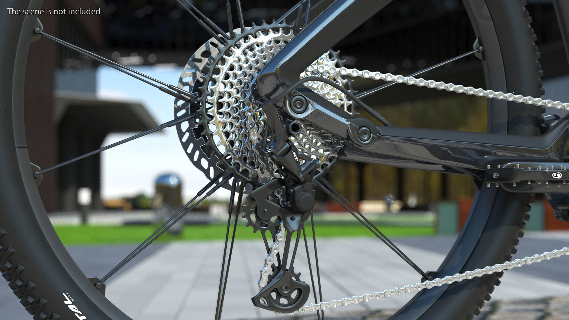 Porsche eBike Cross Black Rigged 3D model_5