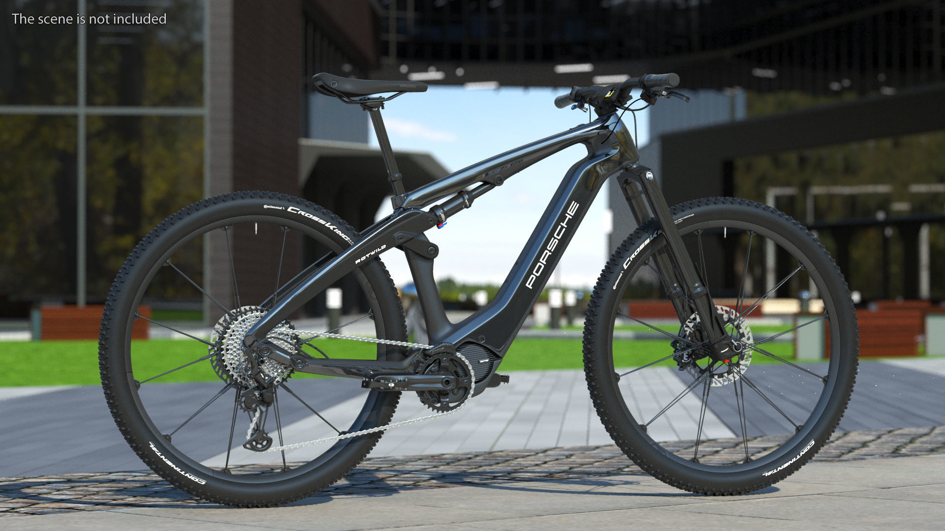 Porsche eBike Cross Black Rigged 3D model_3