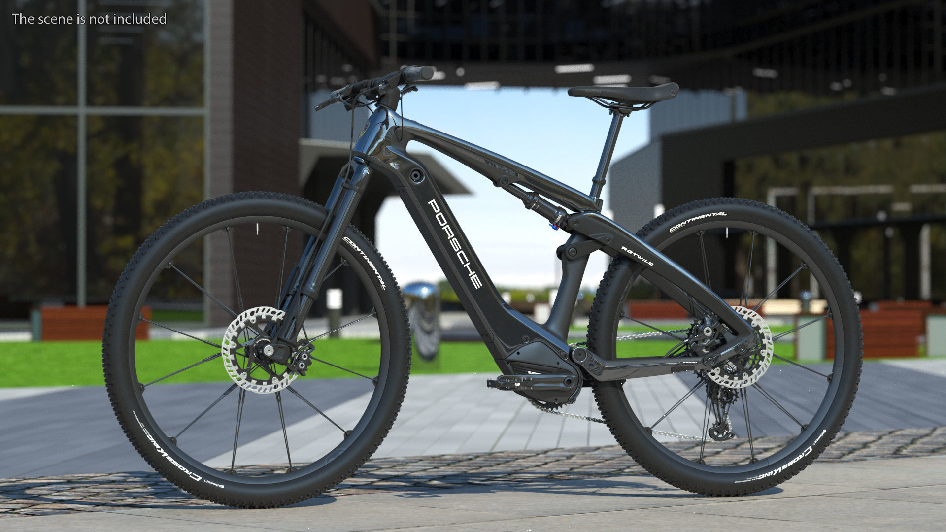 Porsche eBike Cross Black Rigged 3D model_2