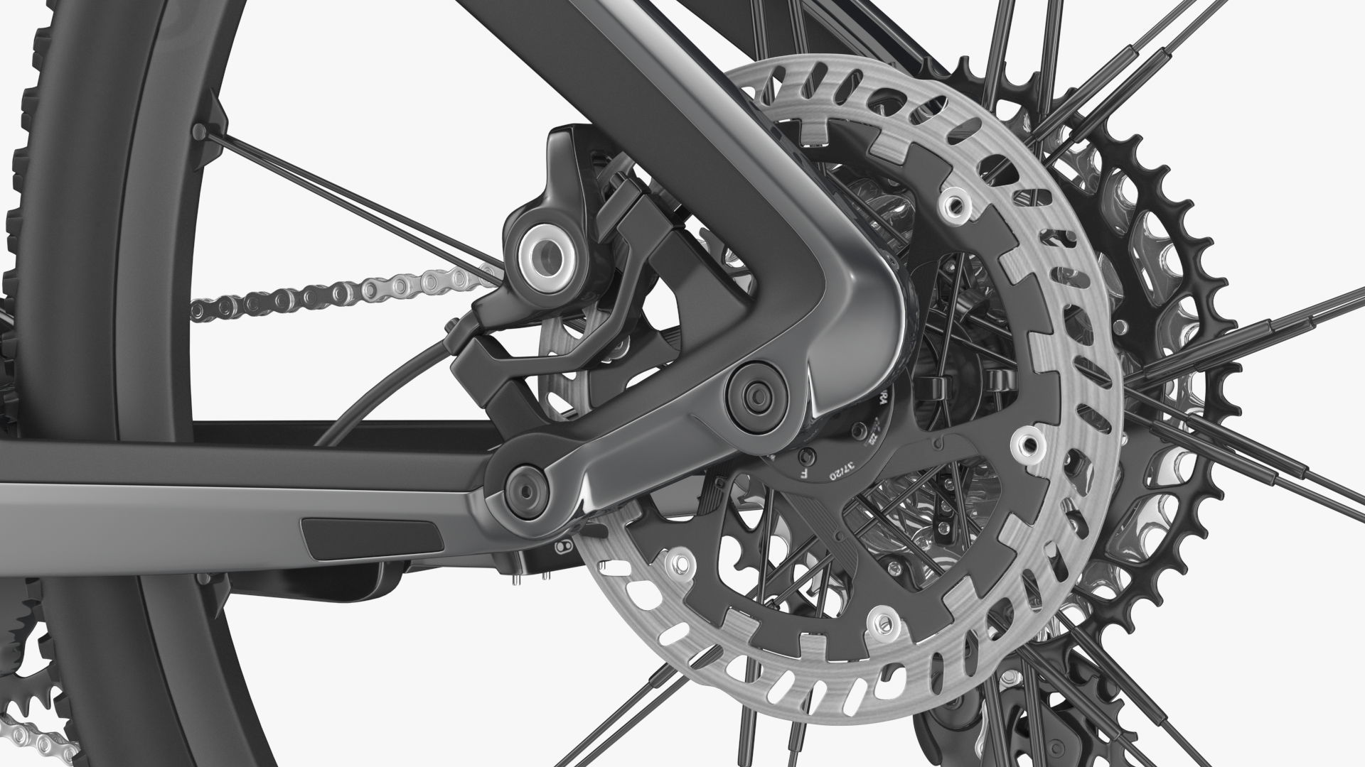 Porsche eBike Cross Black Rigged 3D model_23