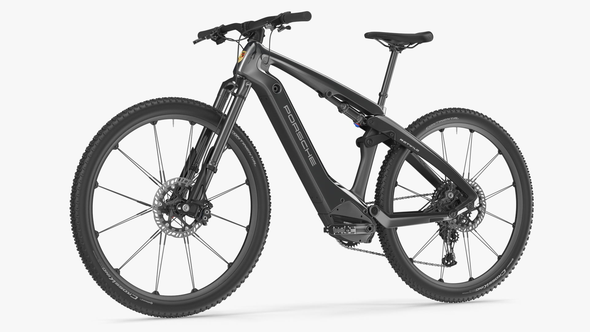 Porsche eBike Cross Black Rigged 3D model_1