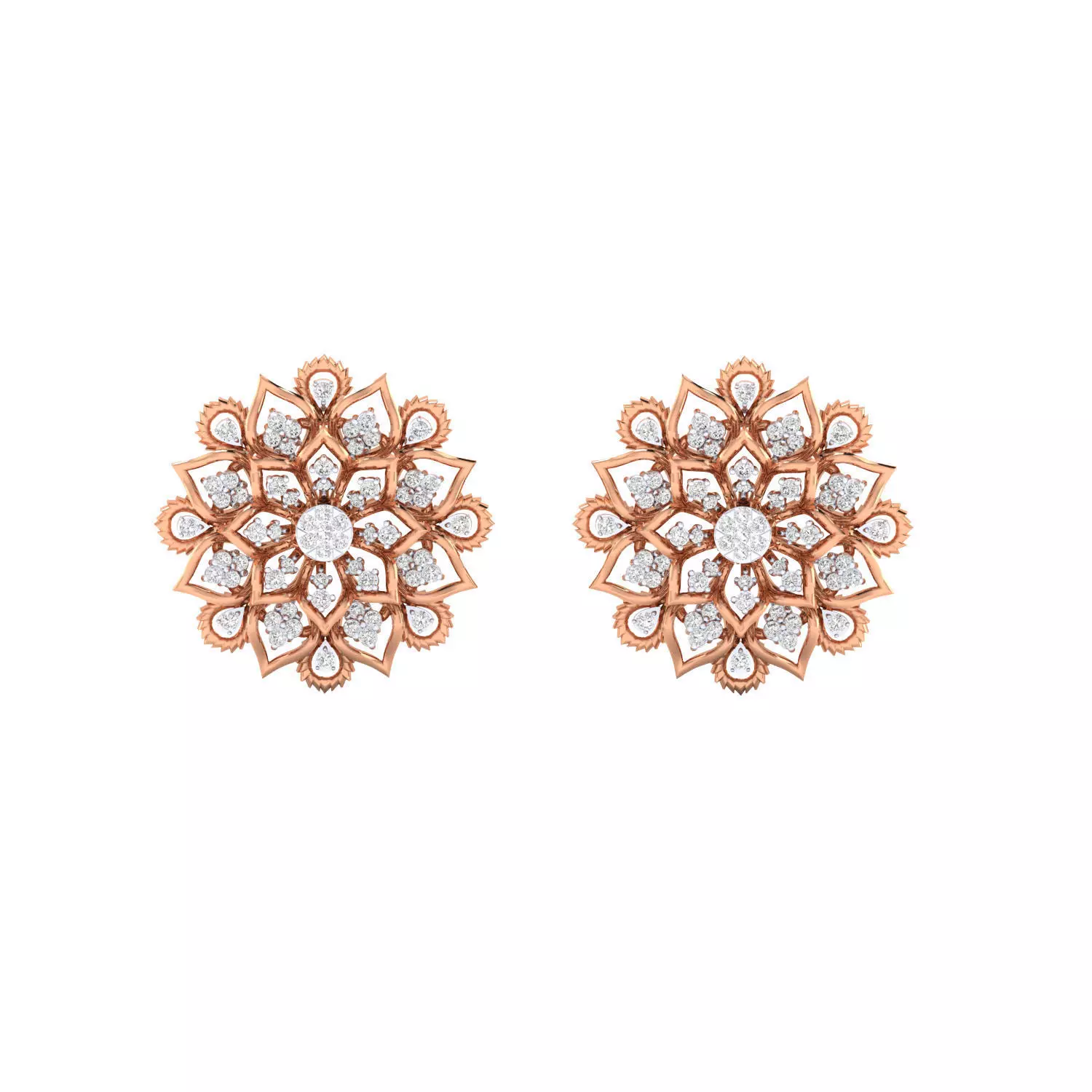 Women Stud Earrings STL OBJ FBX Renders Details 3D print model_0