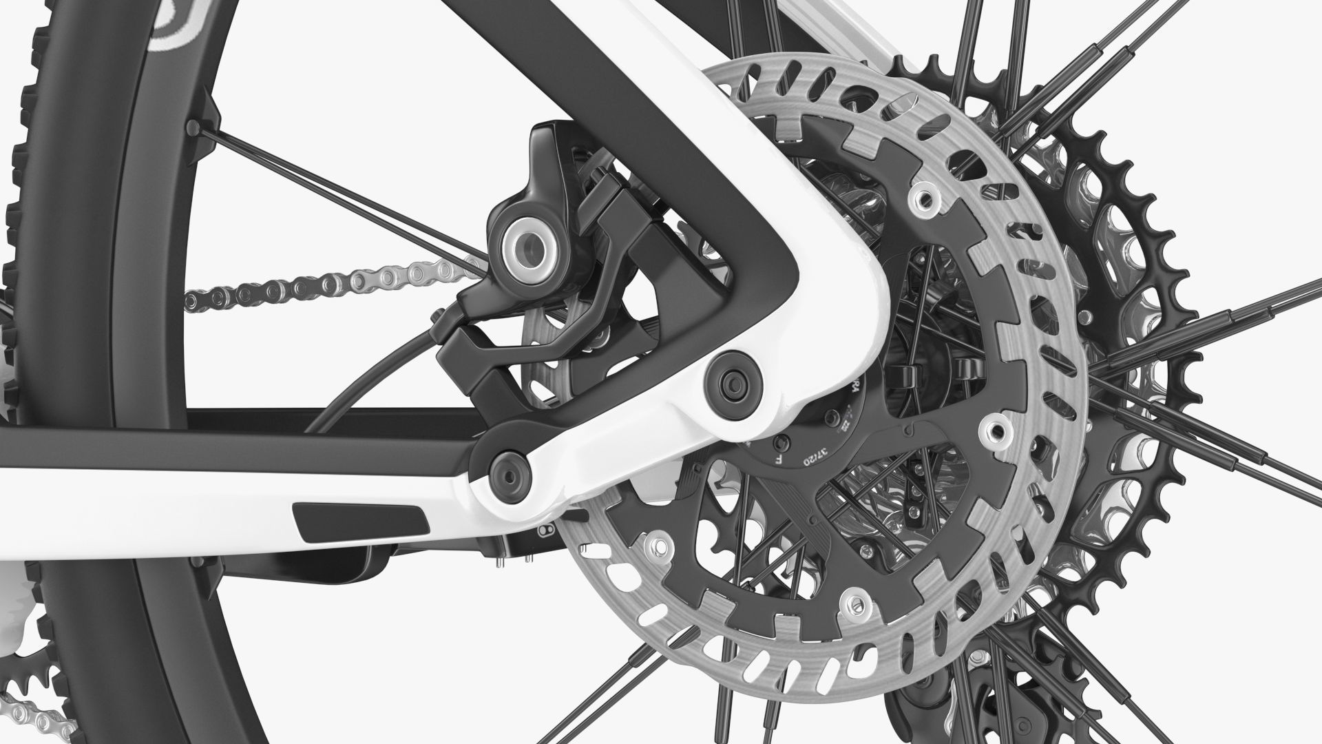 Porsche eBike Cross White Rigged 3D model_23