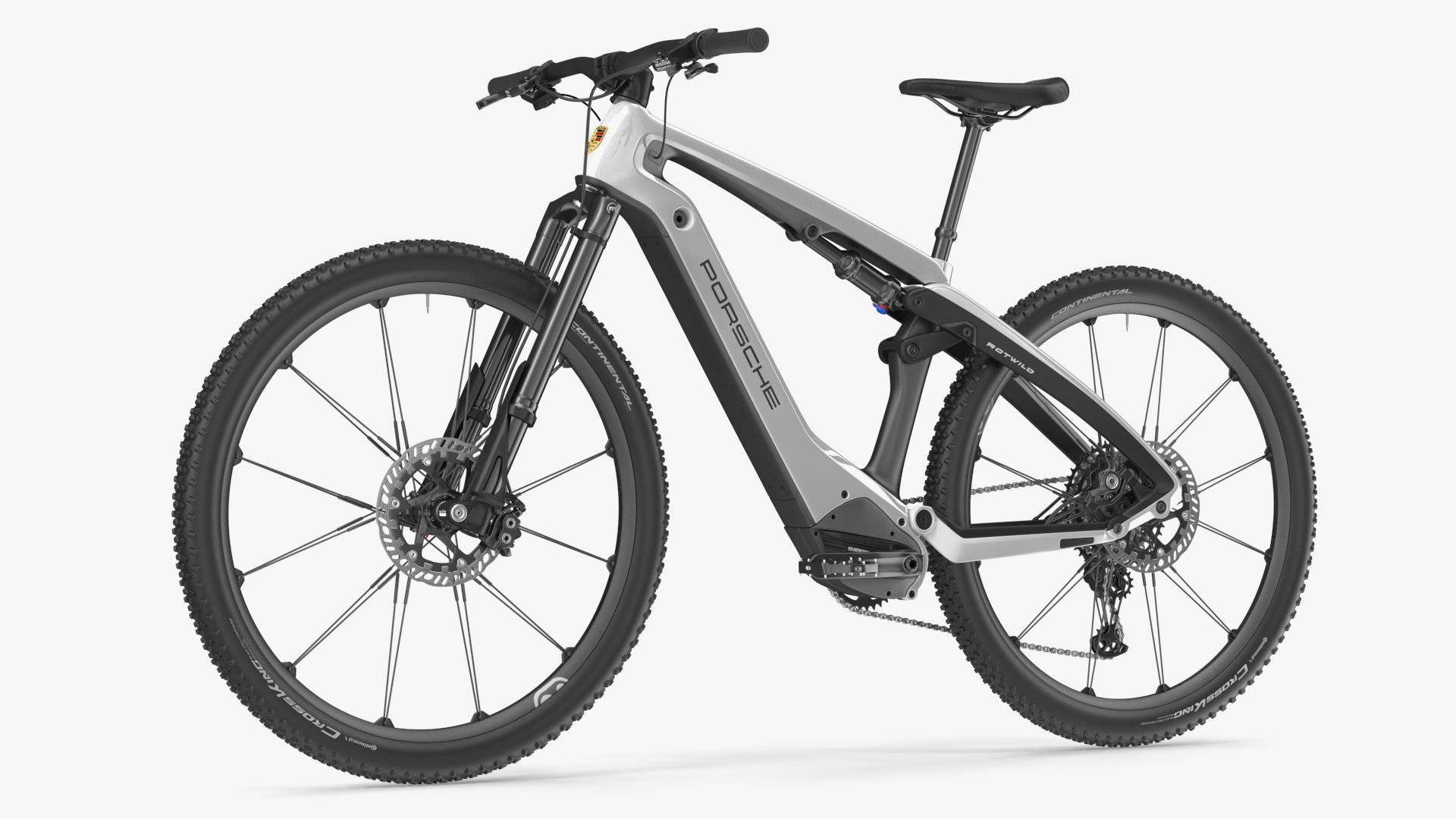 Porsche eBike Cross White Rigged 3D model_1