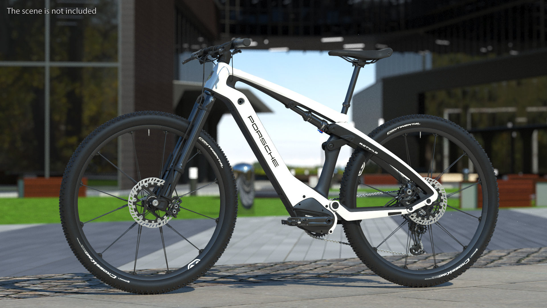 Porsche eBike Cross White Rigged 3D model_2