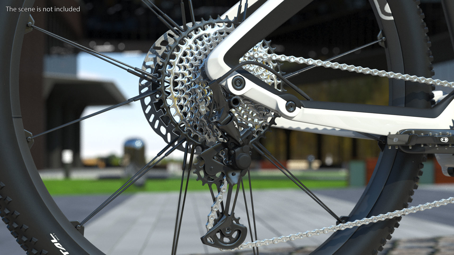 Porsche eBike Cross White Rigged 3D model_5