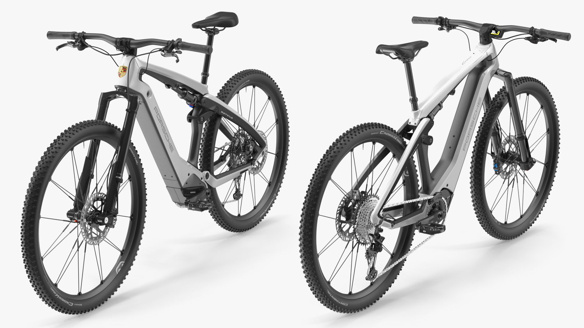 Porsche eBike Cross White Rigged 3D model_10