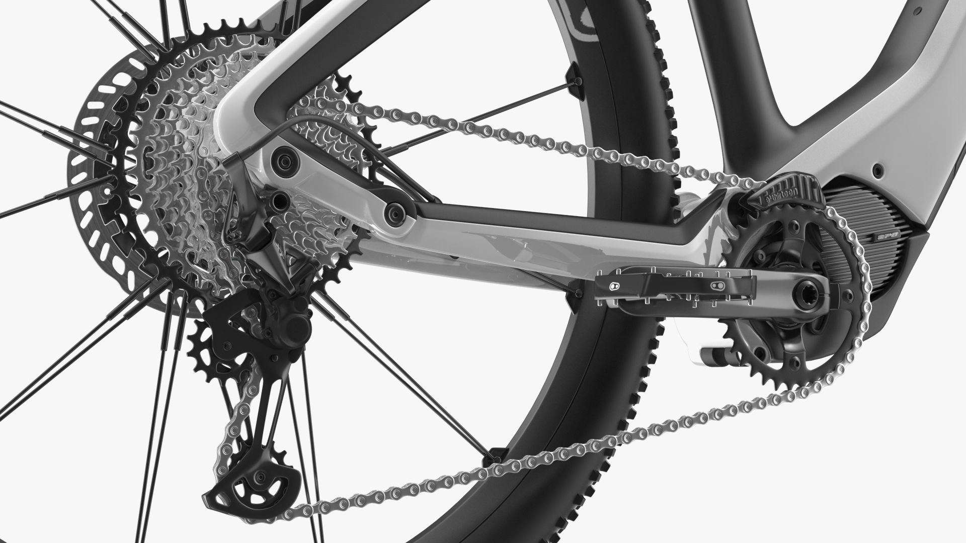 Porsche eBike Cross White Rigged 3D model_19