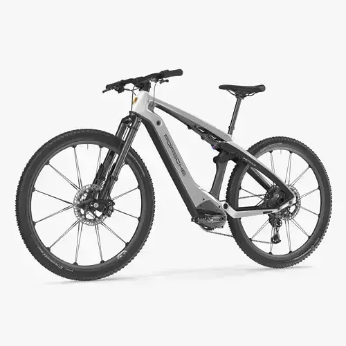 Porsche eBike Cross White Rigged 3D model