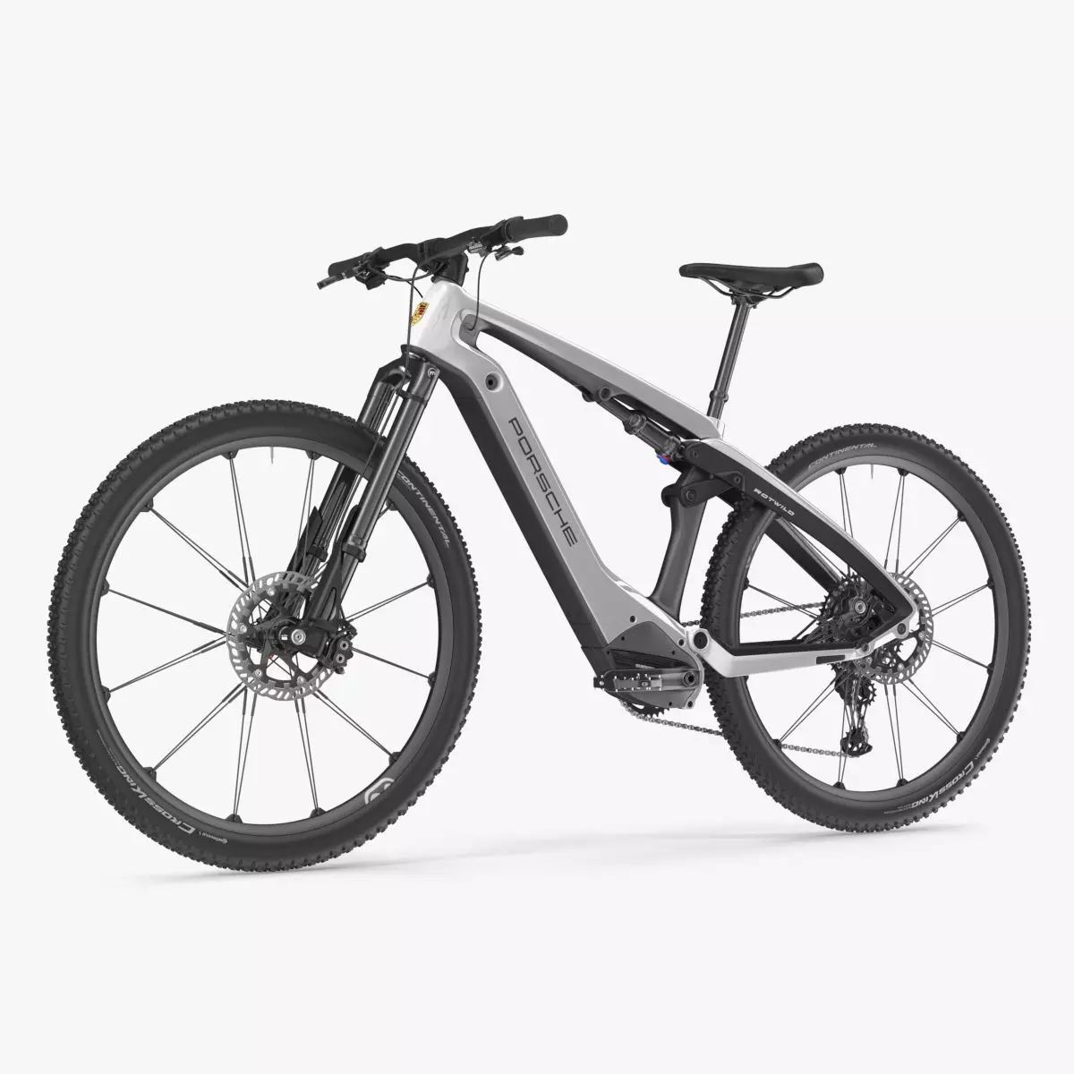 Porsche eBike Cross White Rigged 3D model_0