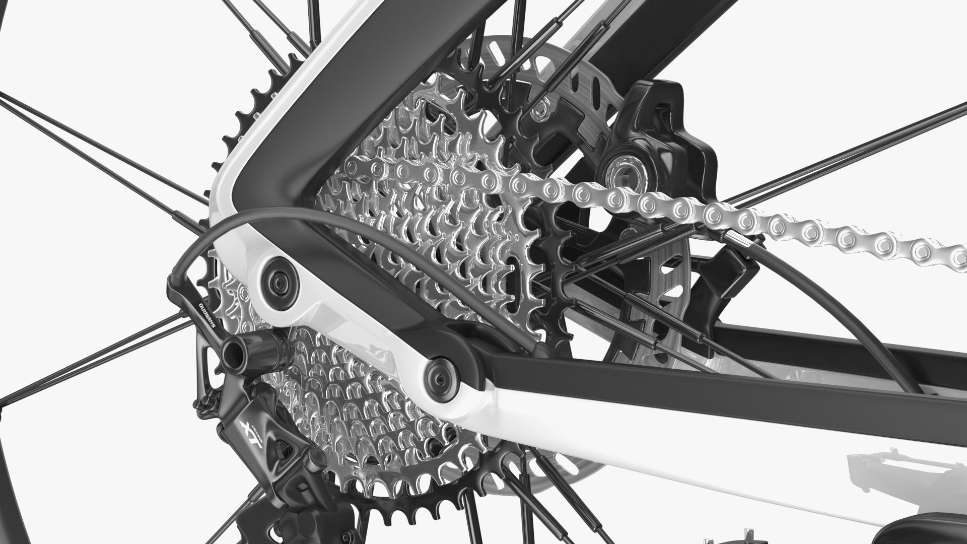 Porsche eBike Cross White Rigged 3D model_24