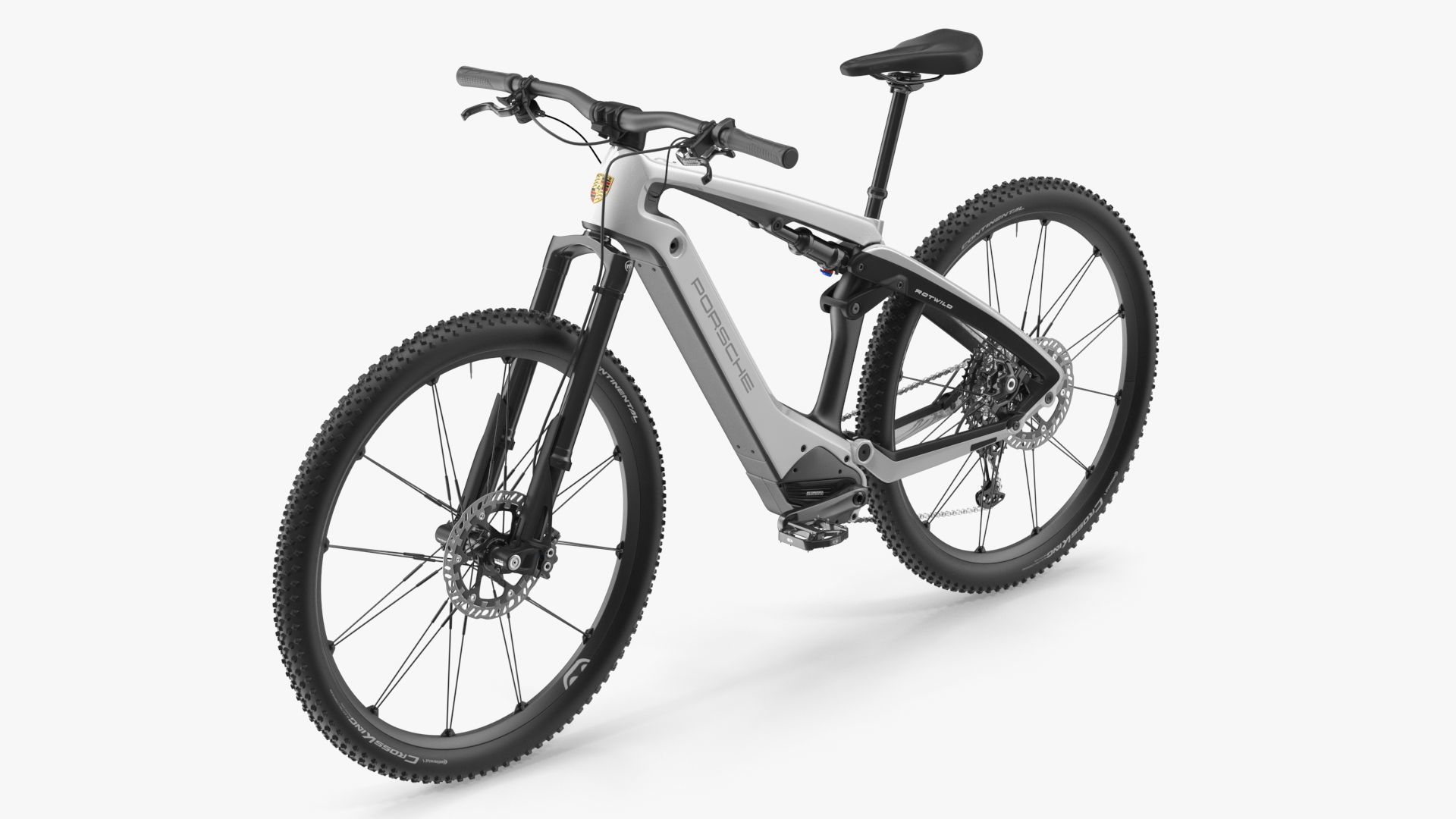 Porsche eBike Cross White Rigged 3D model_11