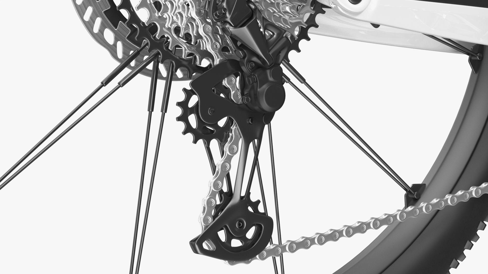 Porsche eBike Cross White Rigged 3D model_25