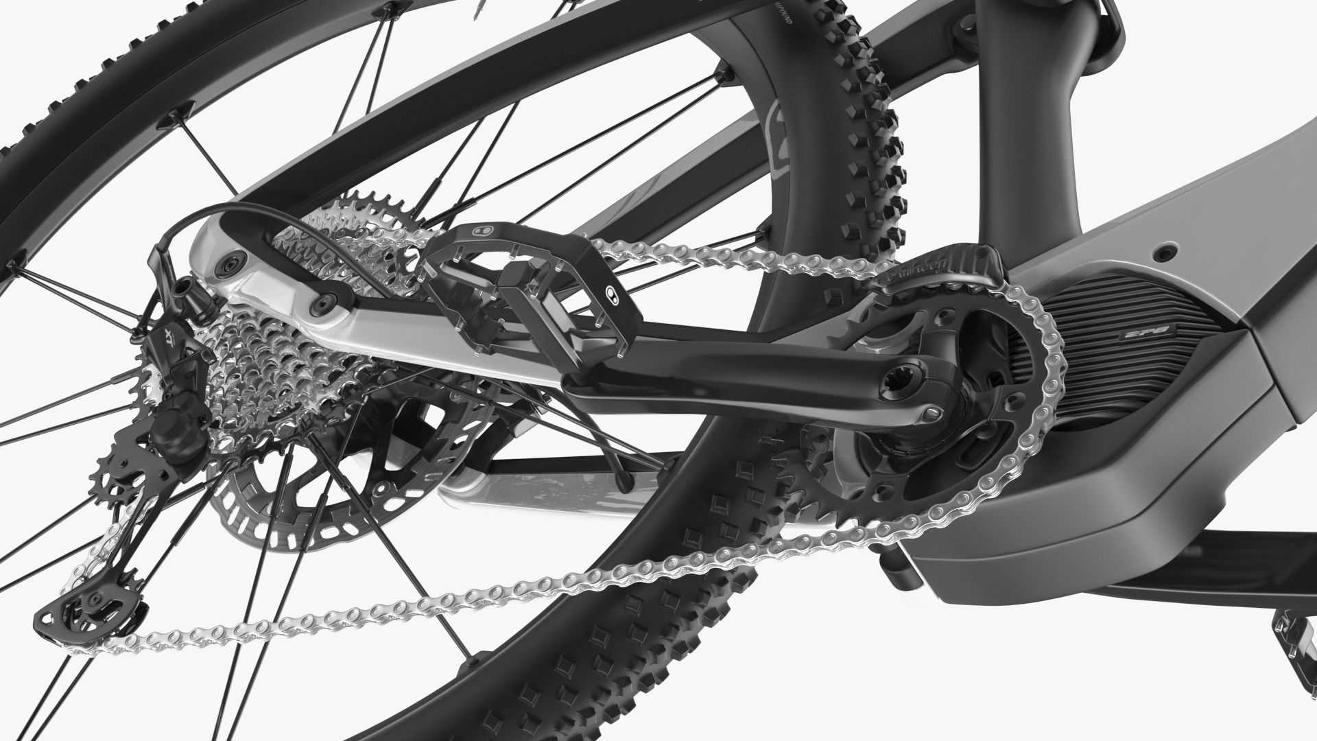 Porsche eBike Cross White Rigged 3D model_22