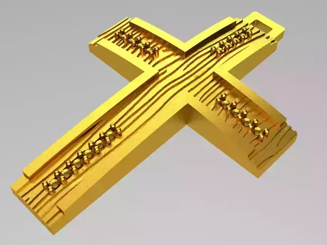 ZXS-0002 gold cross 3D print model