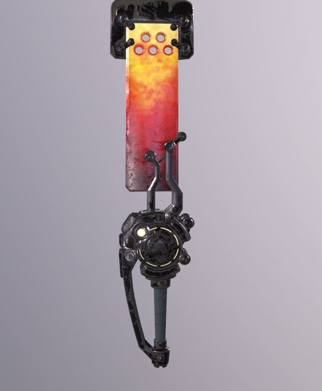 Metal Forged Sword Low-poly 3D model_3