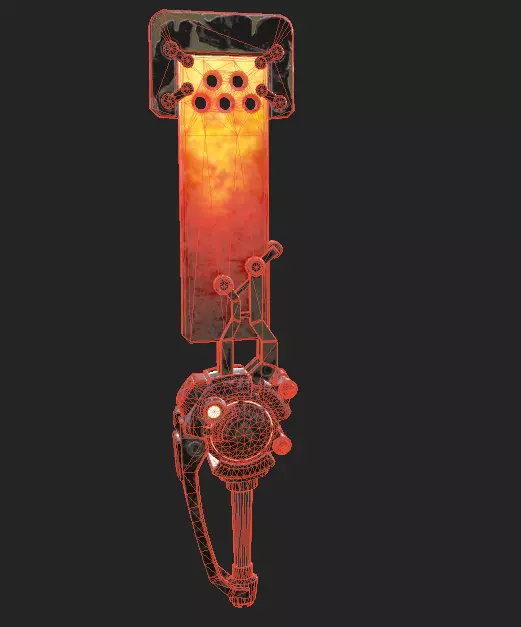 Metal Forged Sword Low-poly 3D model_0