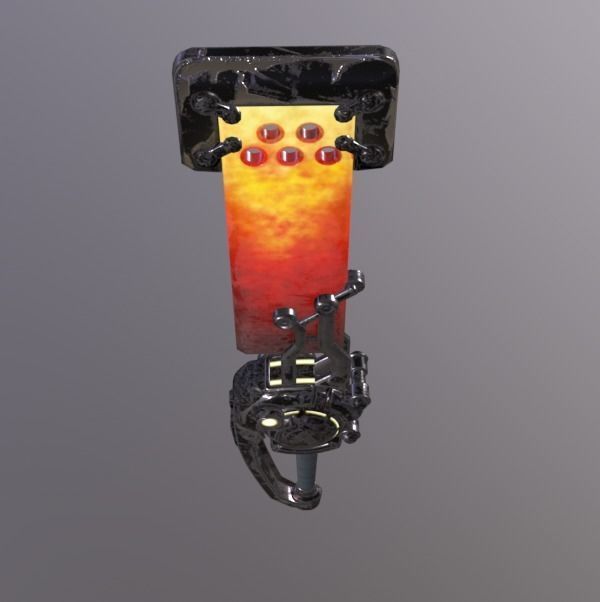 Metal Forged Sword Low-poly 3D model_4