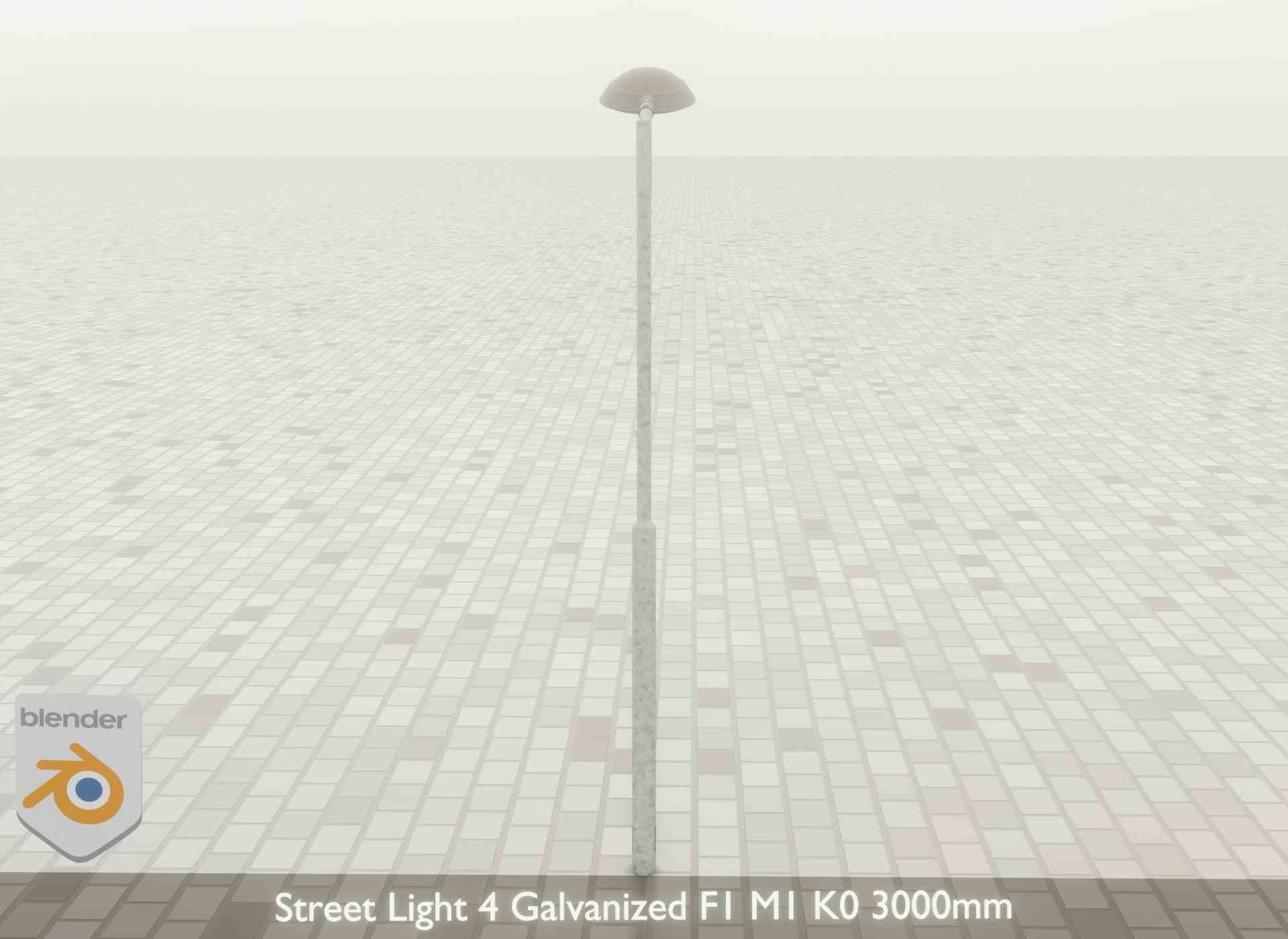 Street Light 4 Galvanized F1 M1 K0 3000mm Low-poly 3D model_51