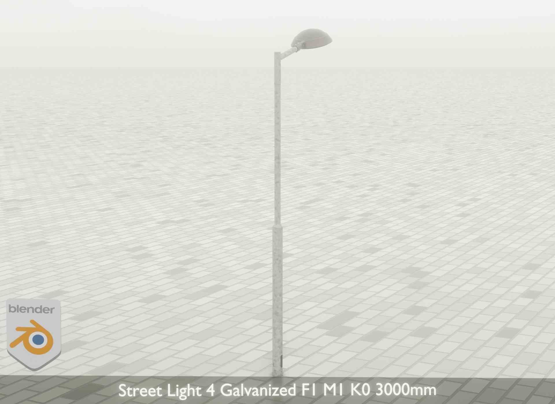 Street Light 4 Galvanized F1 M1 K0 3000mm Low-poly 3D model_54
