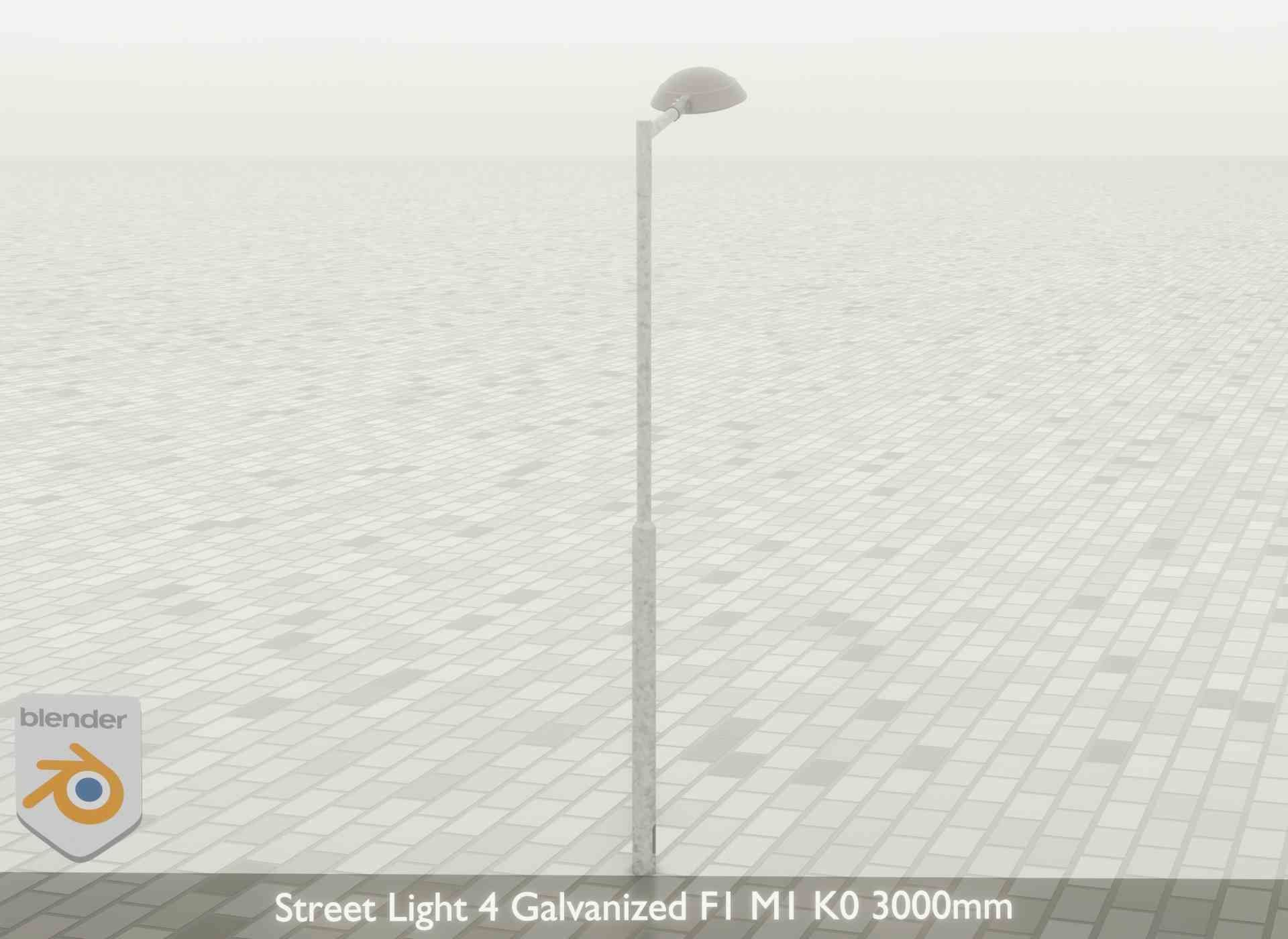 Street Light 4 Galvanized F1 M1 K0 3000mm Low-poly 3D model_53
