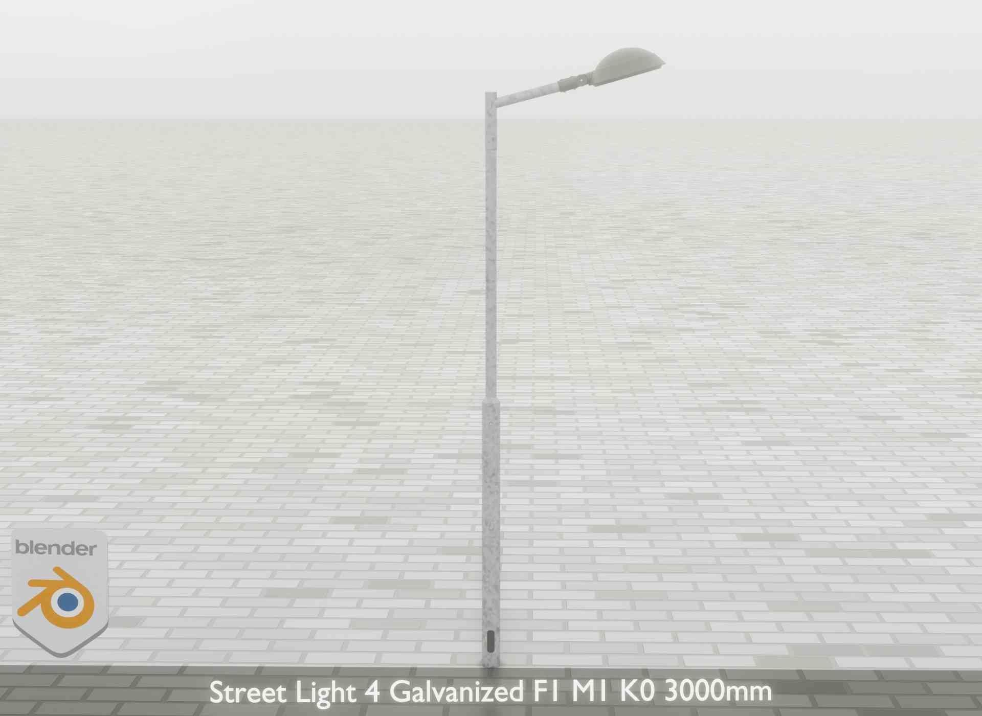 Street Light 4 Galvanized F1 M1 K0 3000mm Low-poly 3D model_61