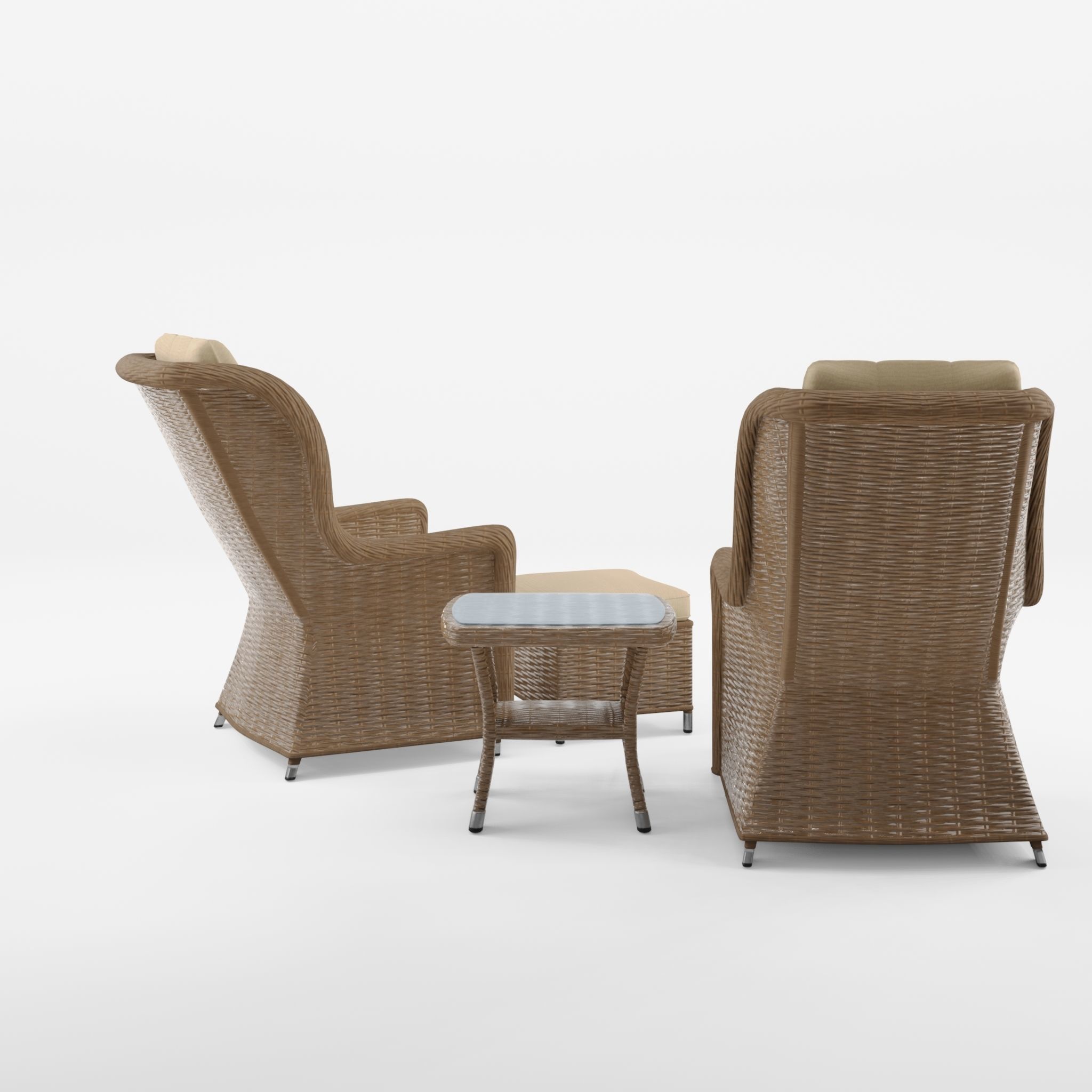 Lotus Lounge Duo Set 3D Model Low-poly 3D model_1