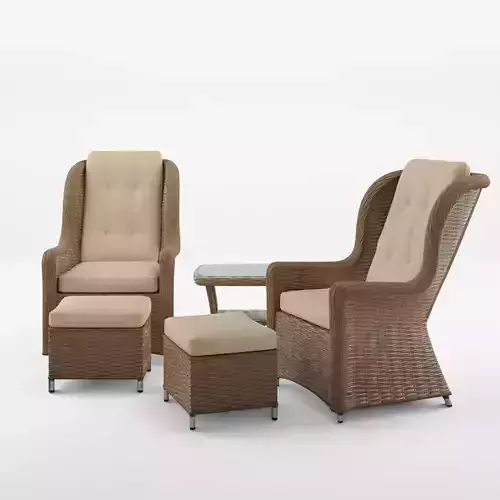Lotus Lounge Duo Set 3D Model