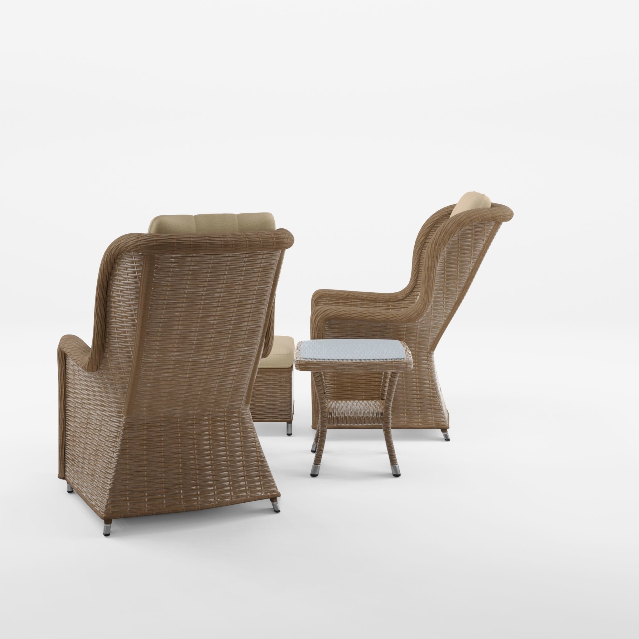 Lotus Lounge Duo Set 3D Model Low-poly 3D model_3