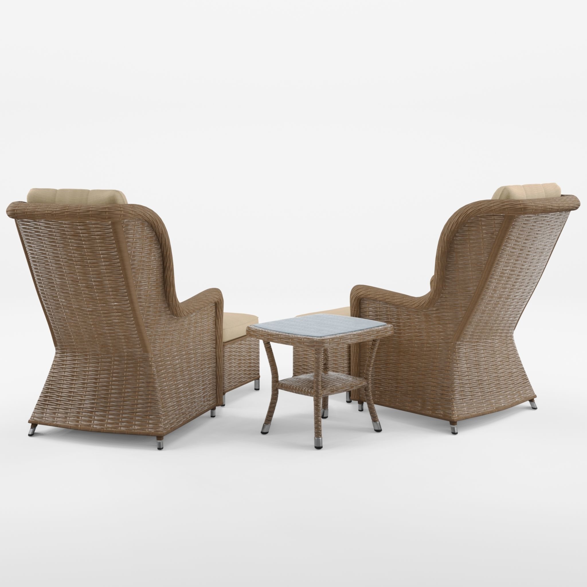 Lotus Lounge Duo Set 3D Model Low-poly 3D model_2