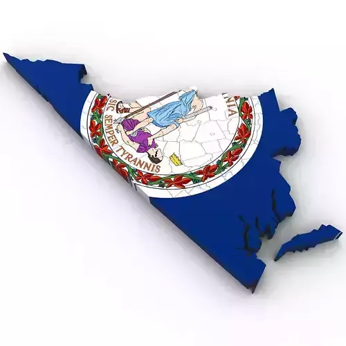 Virginia Political Map 3D model