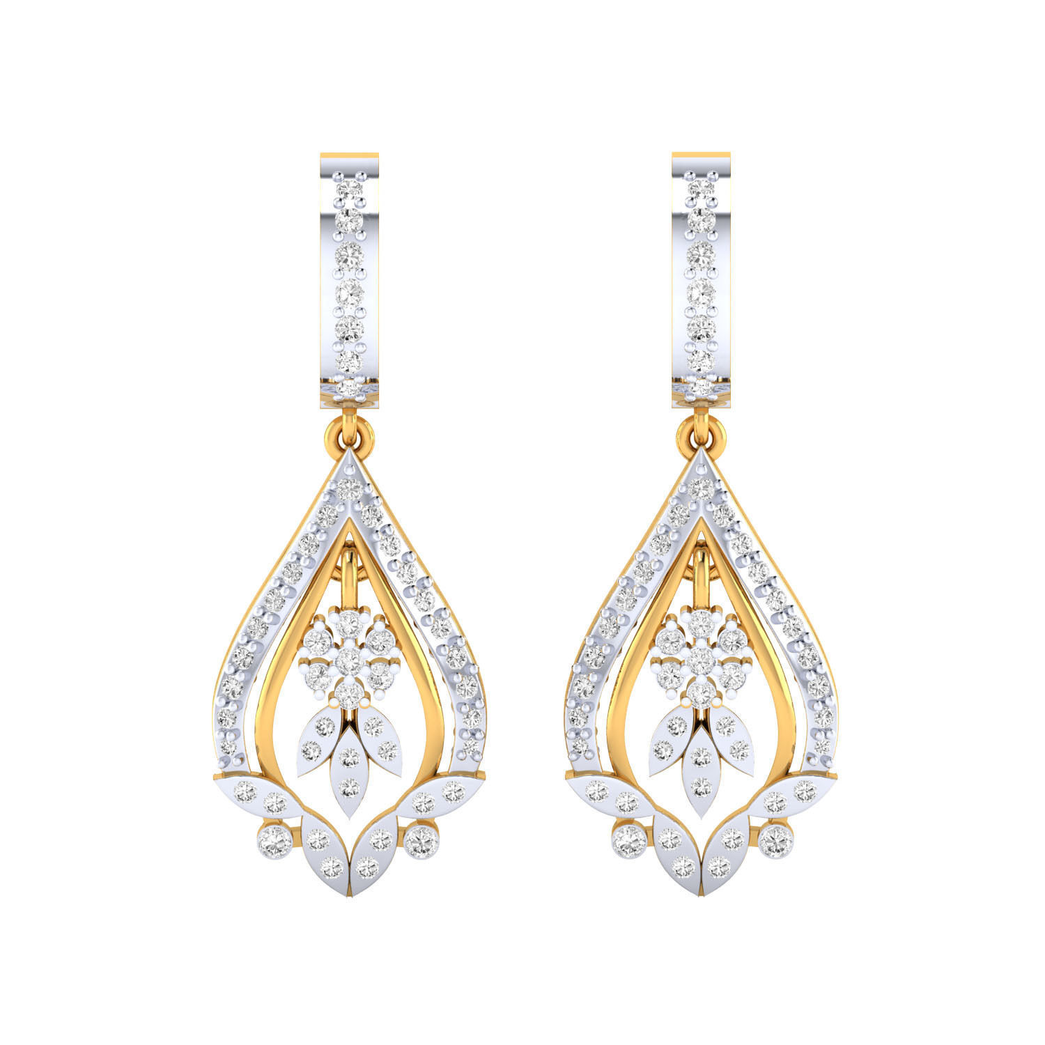 Women Long Drop Earrings STL OBJ FBX Renders Details 3D print model_16