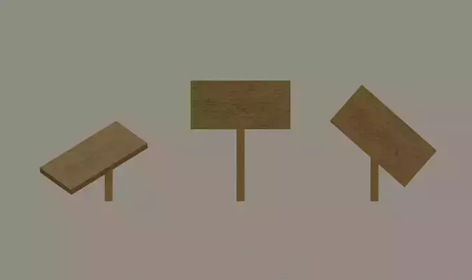 Wood Sign Low-poly 3D model