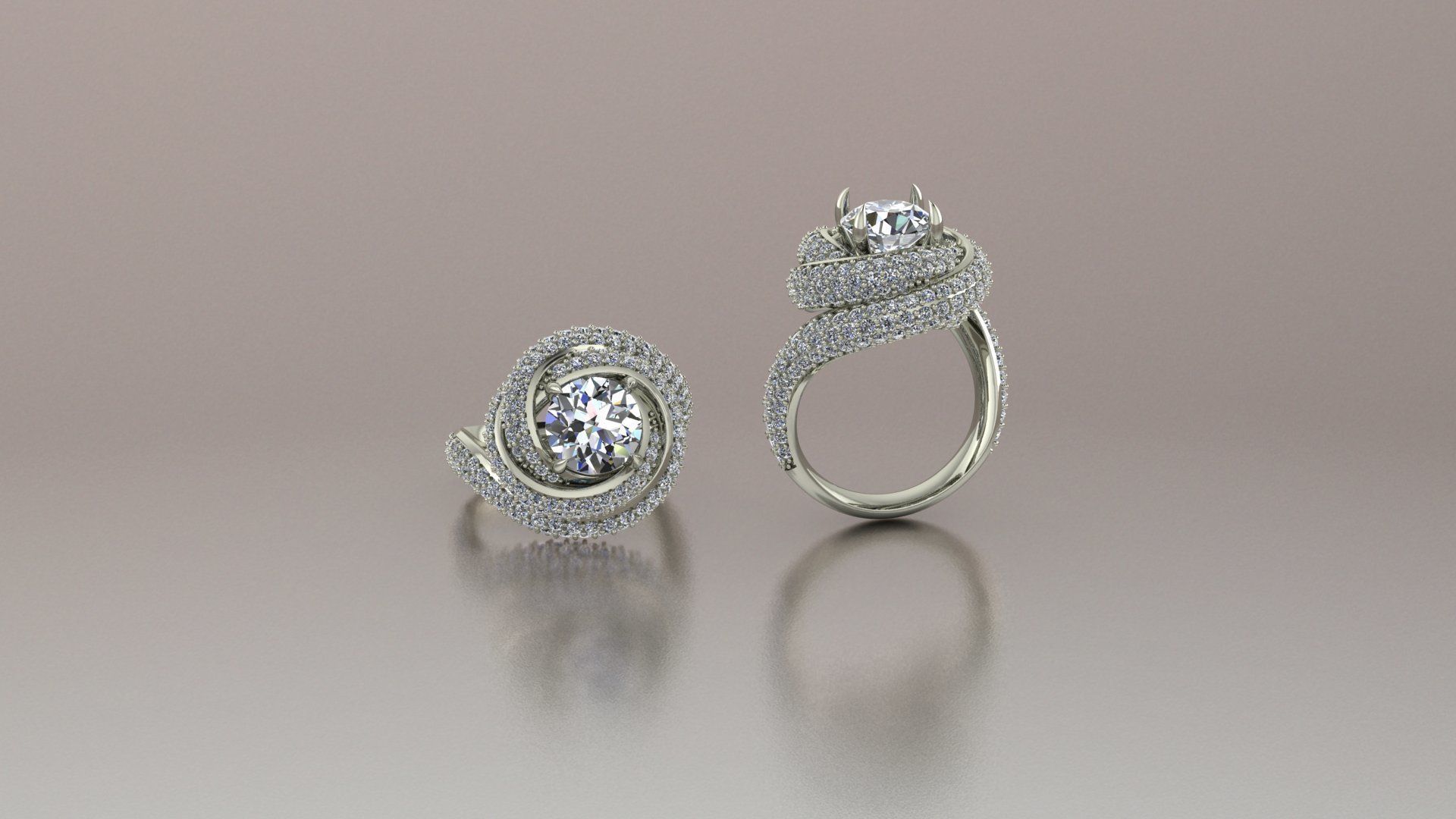 TRINITY RUBAN SOLITAIRE RING 3D print model_2