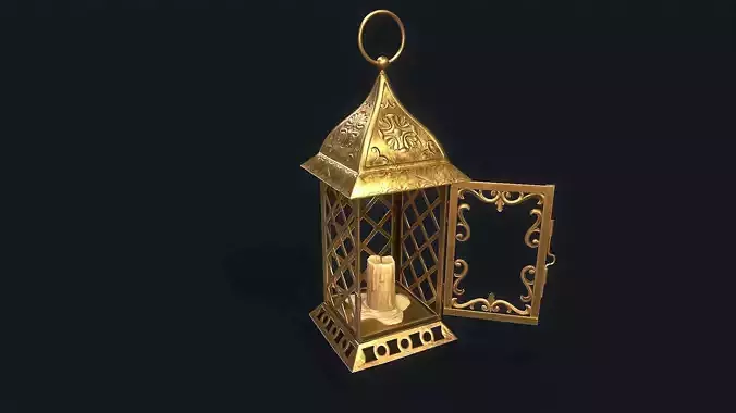 Medieval Lamp Low-poly 3D model