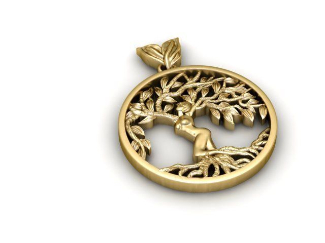 Tree of Life Pendant 3D print model_1
