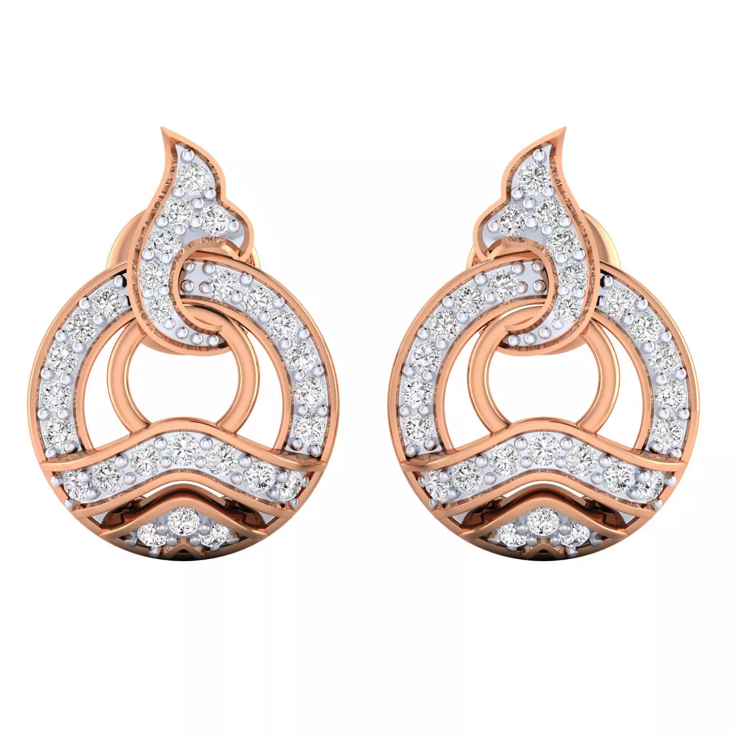 Women Earrings STL OBJ FBX Renders Details 3D print model