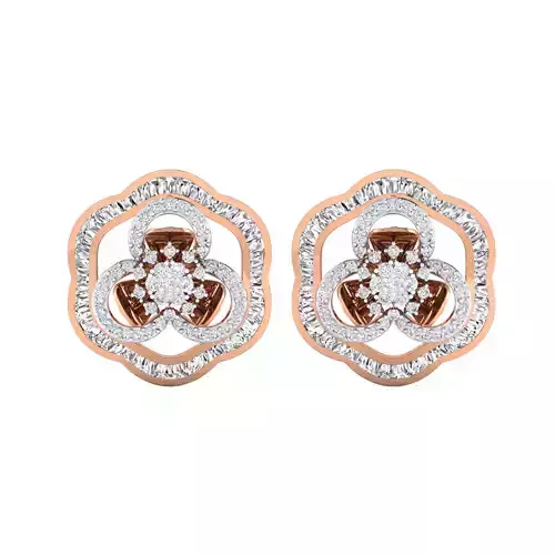 Women Stud Earrings STL OBJ FBX Renders Details